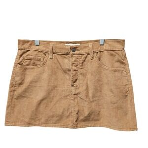 Levi's Women's Icon Corduroy A-Line Mini Skirt Tan Size 32 Button Fly